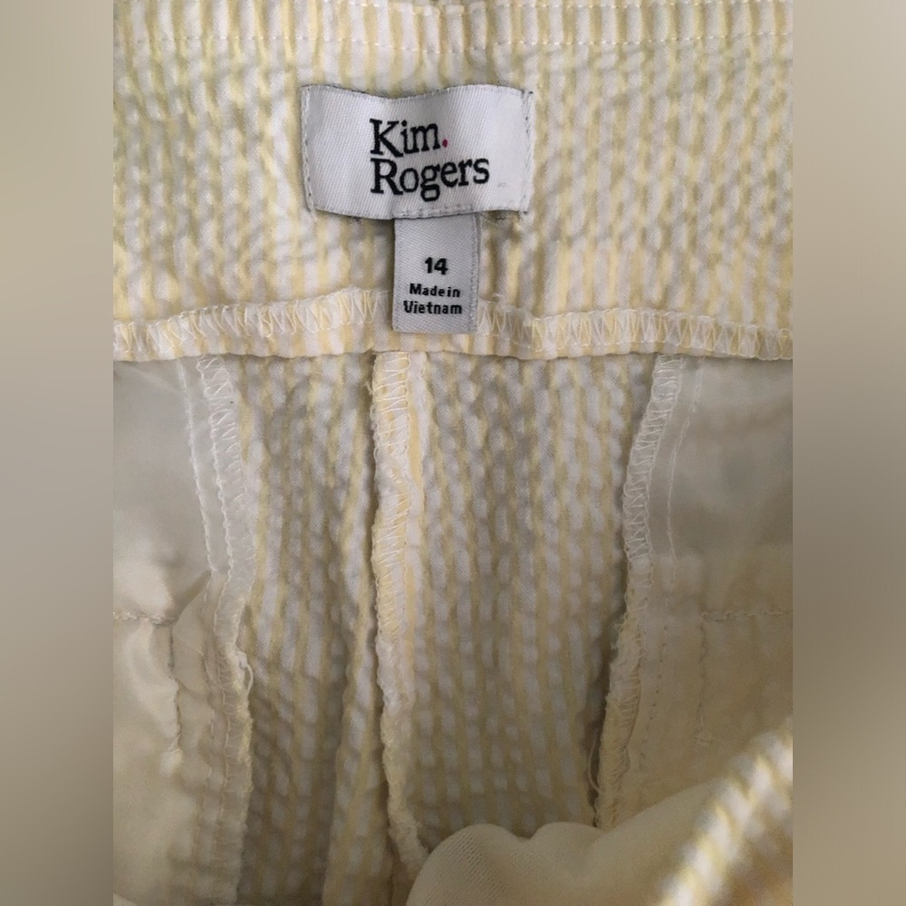 Kim Rogers Light Cream Seersucker Chino Pants - Picture 3 of 3
